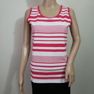 3/$30 CHRISTINE ALEXANDER Pink/White Tank Top NWOT
